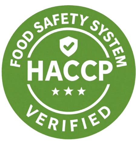 Logo certifikace HACCP potvrzuje závazek společnosti Kratom World k zajištění nejvyšší kvality a bezpečnosti svých produktů.