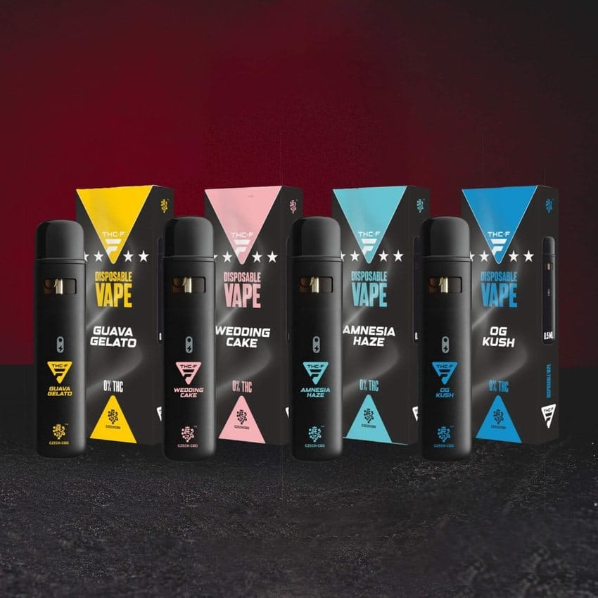 Kratom World Dispod THF kolekce – OG Kush, Amnesia Haze, Guava Gelato a Wedding Cake v jednom setu, prémiová jednorázová THF vape série se sativa efektem, výraznými terpenovými profily a jednotnou kvalitou Kratom World.