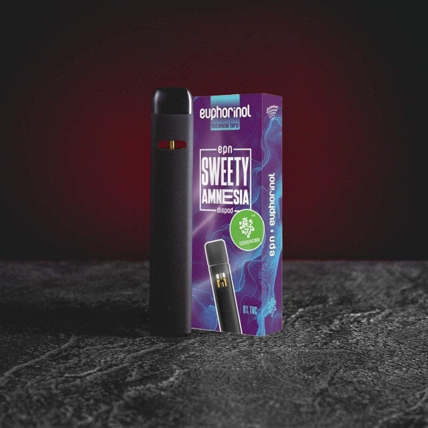 prémiový EPN Dispod 0,5ml s polosyntetickým kanabinoidem EPN, svěží strainový profil Sweety Amnesia, euforický a lehký mentální efekt bez sedativních vlastností, jednorázový vape Kratom World