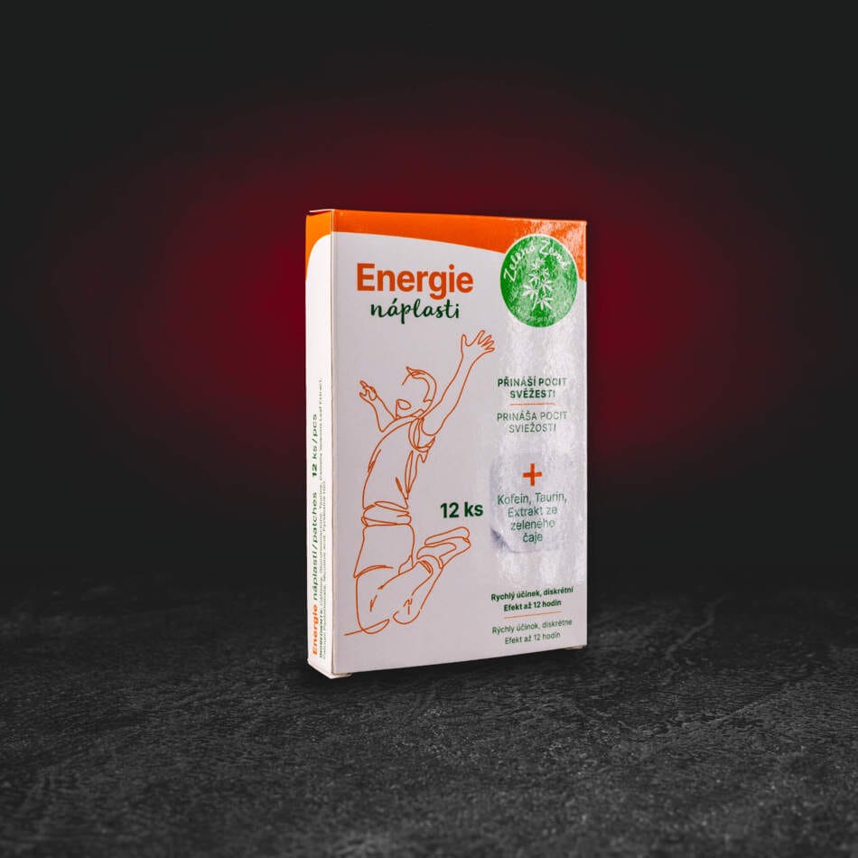 Funkční náplasti Energie 12 ks – náplasti s kofeinem, taurinem, zeleným čajem a vitamíny B