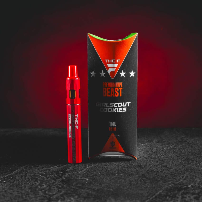 THF BEAST Girlscout Cookies jednorázový vape s moderní formulí THF a sativa-selektivním profilem, charakteristická chuť sušenek, vanilky a jemného bylinného podkladu, vyvážený euforický sběratelský efekt, čistý potah a prémiové zpracování.