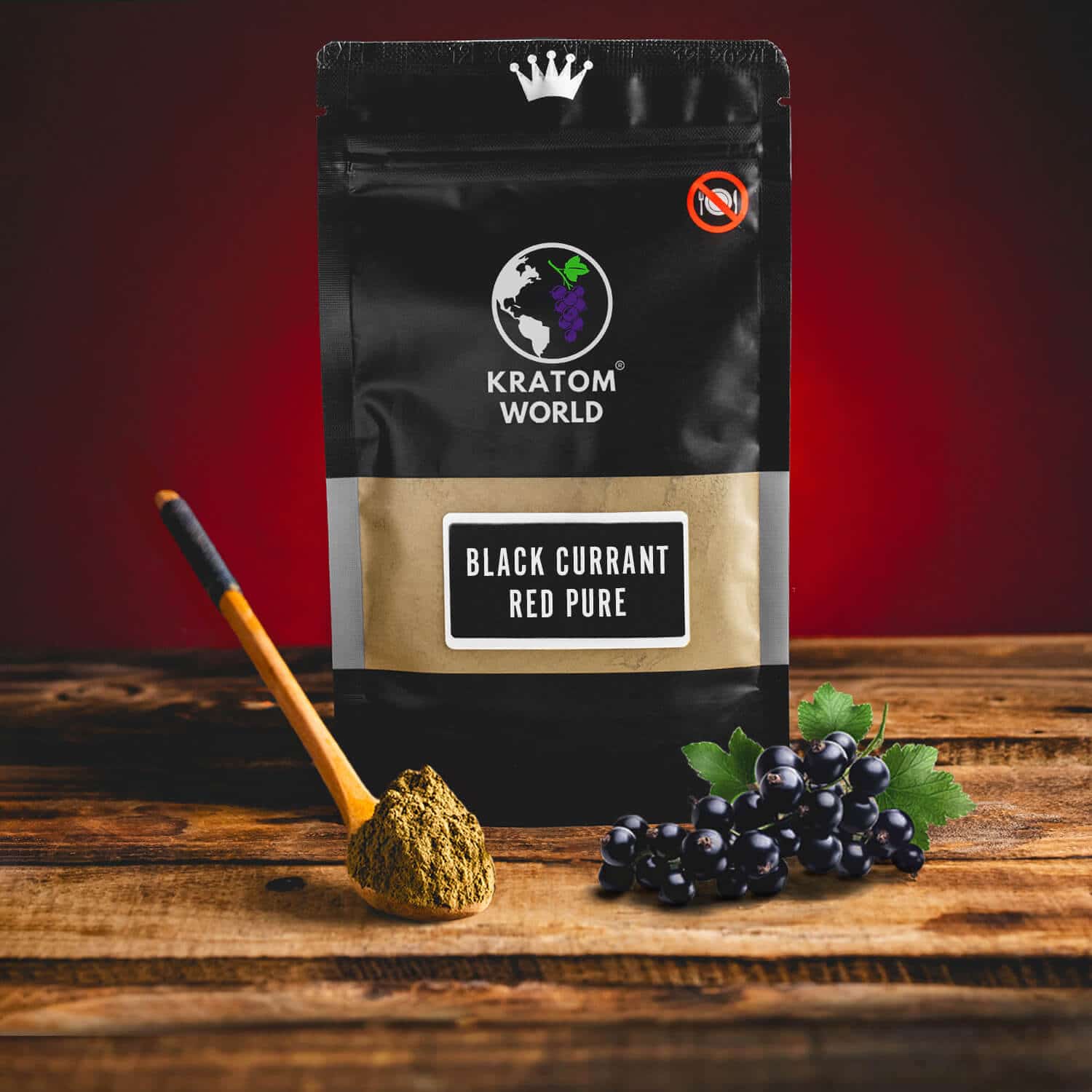 Kratom World Black Currant Red Pure Ochucený Ovocný Kratom Červený
