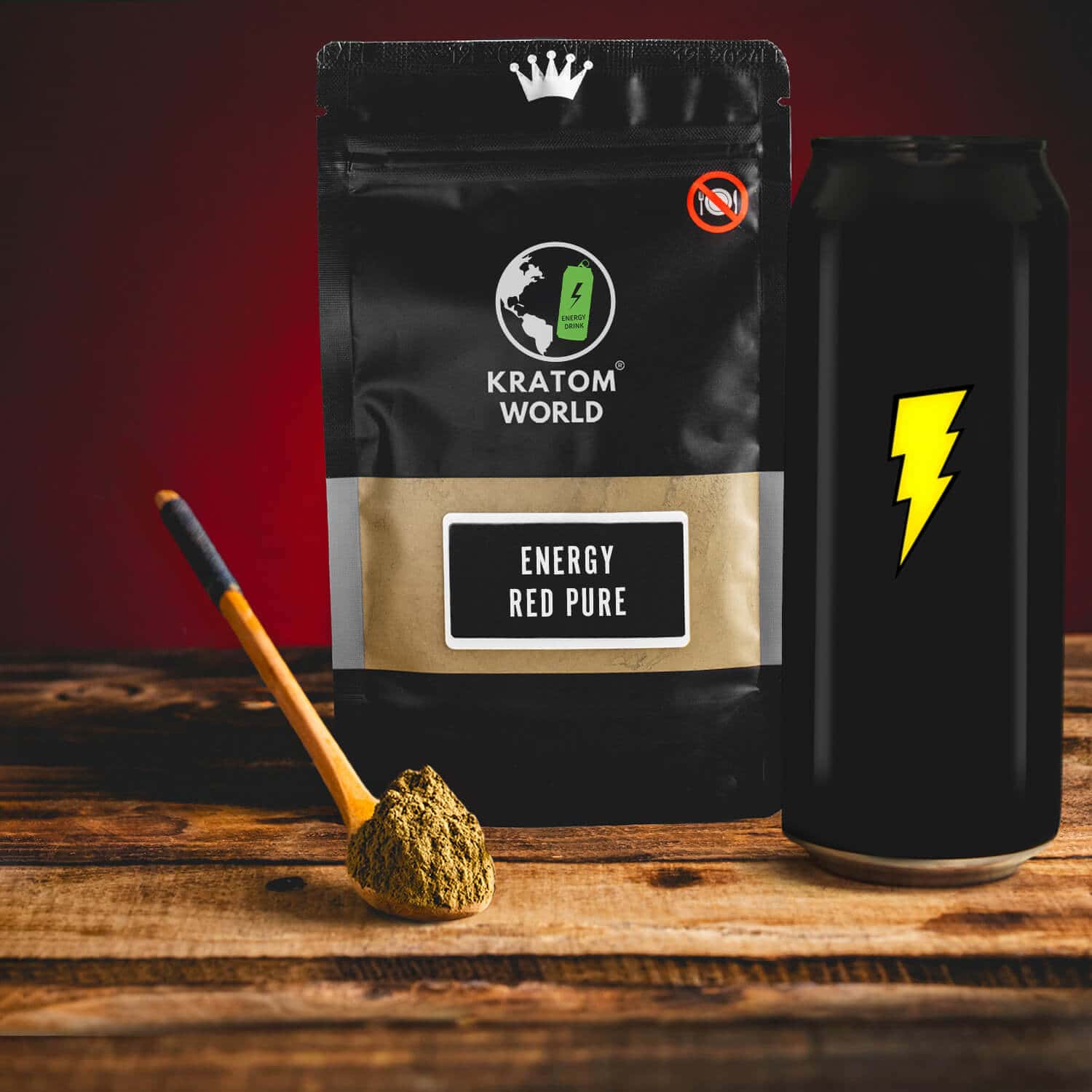 Kratom World Energy Red Pure Ochucený Ovocný Kratom Červený energy drink