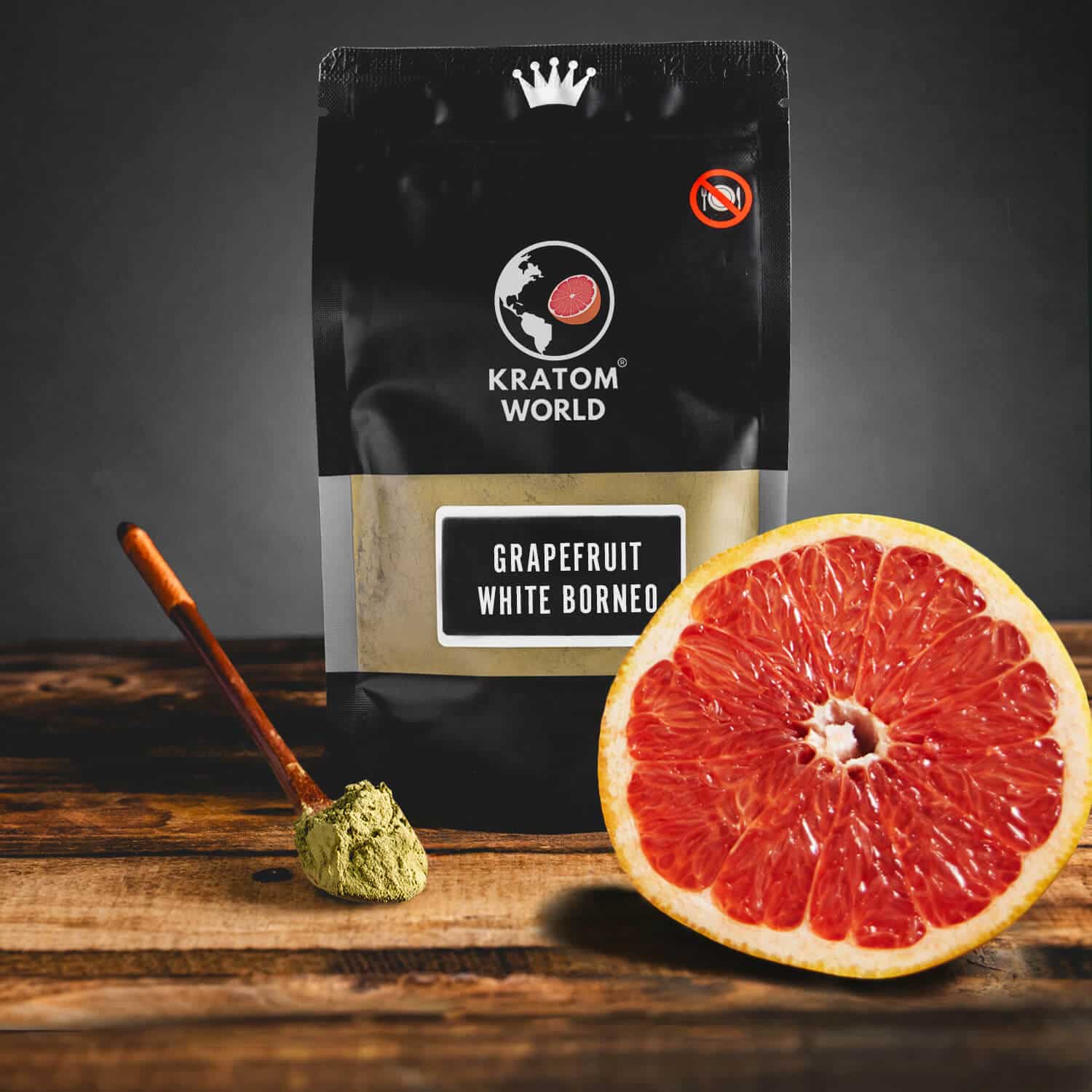 Kratom World Grapefruit White Borneo Ochucený Ovocný Kratom Bílý grapefruit grep