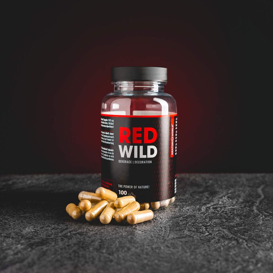 Kratom World Red Wild kratom červený kratom kapsle