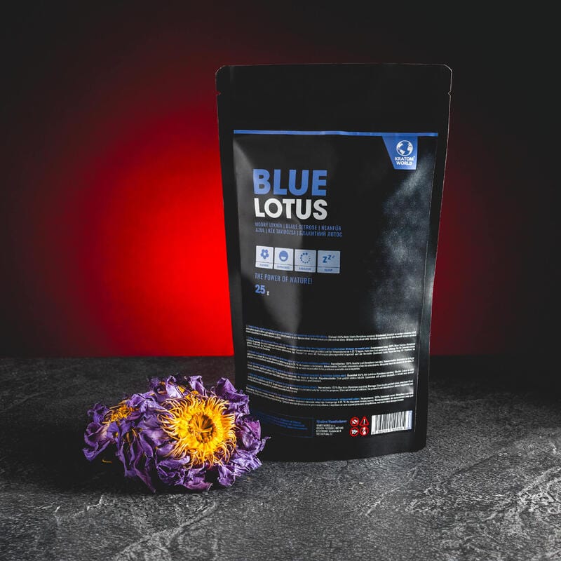MODRÝ LEKNÍN - BLUE LOTUS (JEMNÝ PRÁŠEK) Kratom World Osobní odběr Plzeň České Budějovice Lovosice Holubice Relaxace Sexualní stimulace