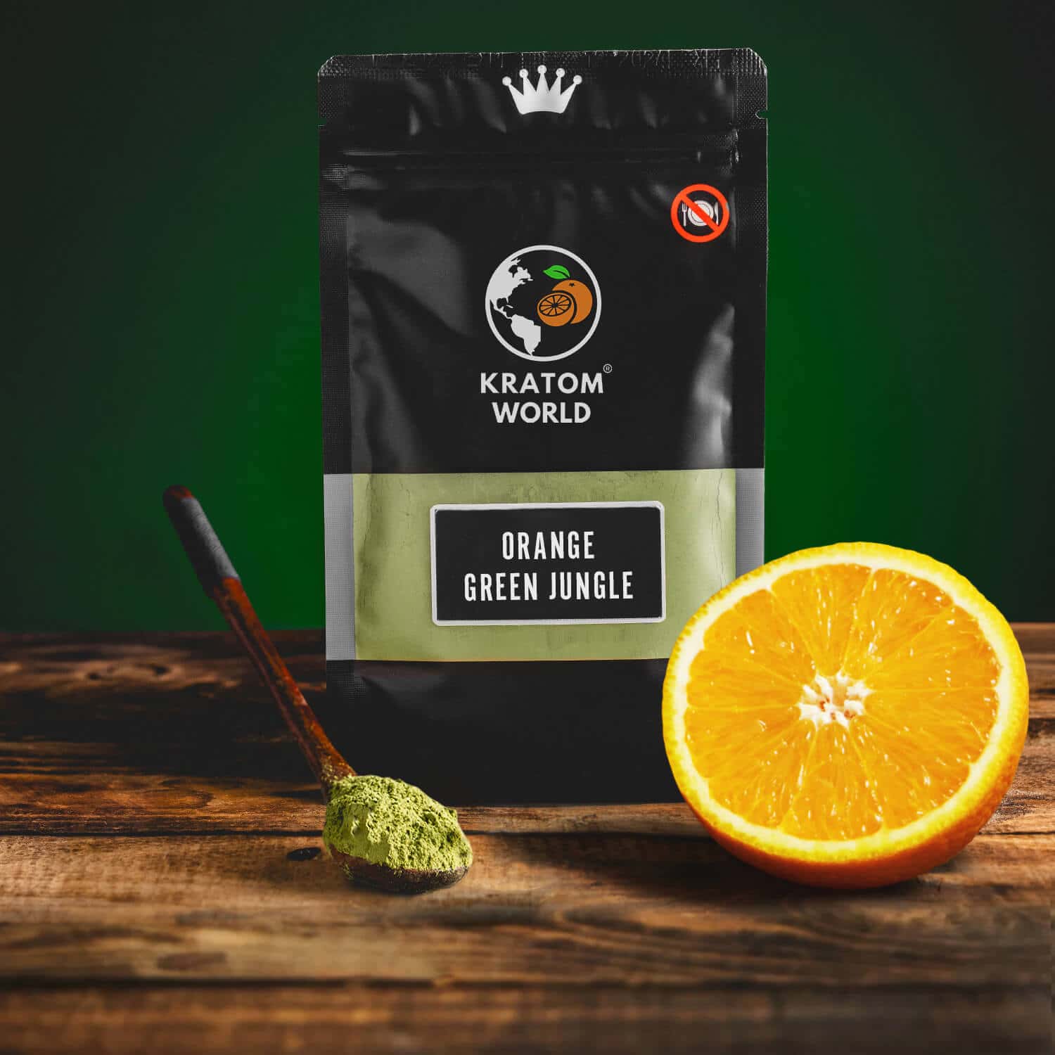 Kratom World Orange Green Wild Ochucený Ovocný Kratom Pomeranč Zelený