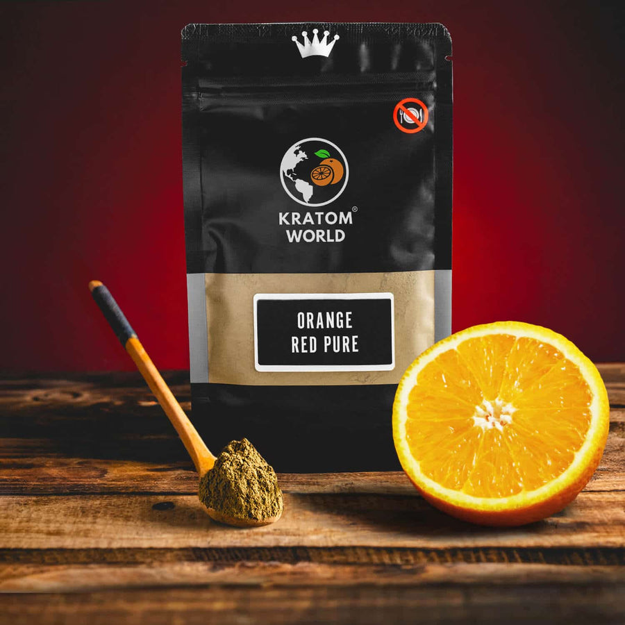 Kratom World Orange Red Pure Ochucený Ovocný Kratom Pomeranč Červený